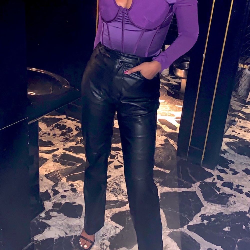 House of CB full length black leather pants, worn once.